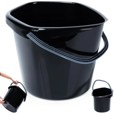 Image de Seau de nettoyage en plastique Noir 10 l