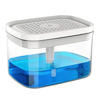 Image de MR.SIGA 2 en 1 Distributeur Liquide Vaisselle et Porte éponge, 900 ML Savon Cuisine, Lave pour Blanc