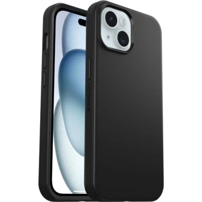 Image de Otterbox Symmetry pour MagSafe Coque iPhone 15/14 / 13, Antichoc, de Protection Fine, supporte 3 x Plus Chutes Que la Norme Militaire, Noir, Livré sans Emballage