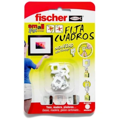 Image de fischer 8 Fixations VMVO Fix&#039;Cadres pour la Fixation de Cadres sans vis ni Clou Fixer d&#039;un Coup Pouce, Aucun Outil