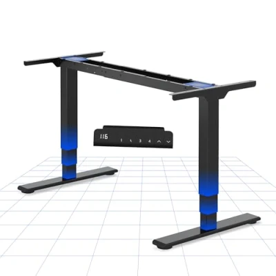 Image de FLEXISPOT Bureau Assis Debout Électrique à 2 Moteurs,Piétement 3 Colonnes,Charge 100kg,Bureau Réglable en Hauteur Acier avec Panneau Smart Fonctions Mémoires,Système Anti Collision,Noir