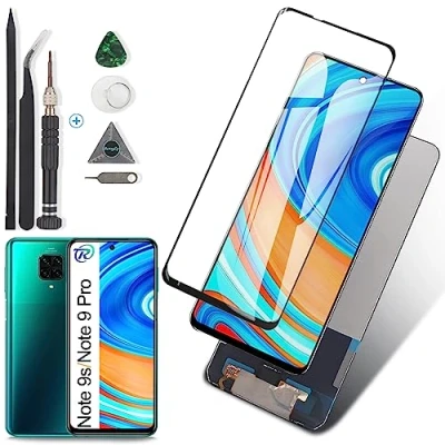 Image de RongZy Écran Tactile LCD Compatible avec Xiaomi Redmi Note 9S / 9 Pro 4G De Remplacement Touche D&#039;Outils Complet Réparation(Noir)