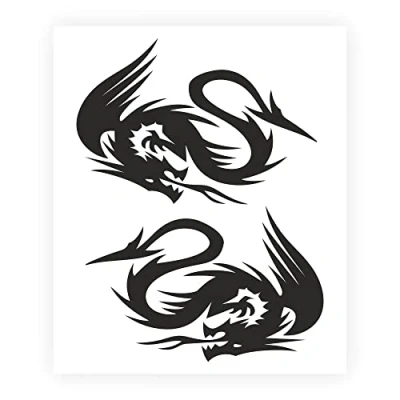 Image de 4R Quattroerre.it Adhésifs Prédécoupés pour Voitures Dragons, Noir