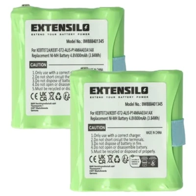 Image de EXTENSILO 2X Batteries Compatible avec Motorola TLKR T3, T4, T5, T50, T6, T60, T61, T7, T8, T80 Radio Talkie walkie (800mAh, 4,8V, NiMH)