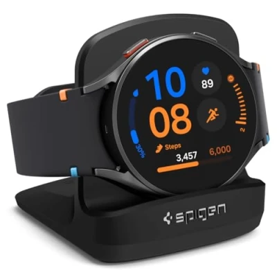 Image de Spigen S352 Stations de Charge Compatible avec Galaxy Watch FE/Galaxy 4 /Galaxy Classic/Galaxy 3 Active Noir