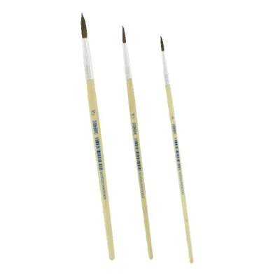 Image de 3 pinceaux Numero 4 10 16 poils de poney