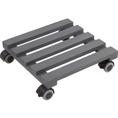 Image de Metafranc 825260 Chariot pour Plantes 300 x mm Charge maximale 60 kg Plaque de pin Gris Roues TPE avec 2 blocages/Rouleau d&#039;intérieur/Aide au Transport des /