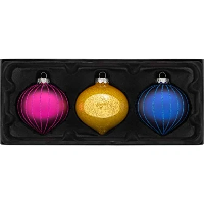 Image de WeRChristmas Boules de Noël en Verre Oignon Multicolore 11 cm