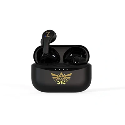 Image de OTL Technologies Ecouteurs sans Fil Bluetooth V5.0 pour Enfant Zelda avec boîtier de Chargement. Noir