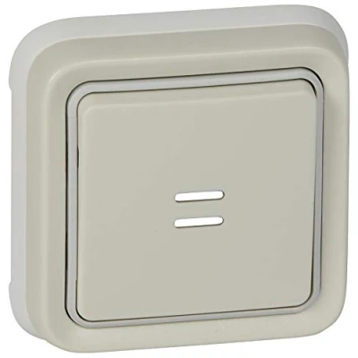 Image de Legrand 069861 Poussoir Inverseur Étanche No, Nf Lumineux Plexo, Complet Encastré, 10A, Blanc
