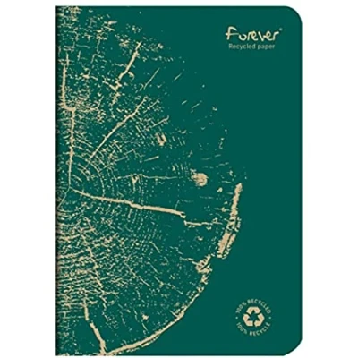 Image de Clairefontaine 684861C Un carnet Collection Forever Agrafé 100% Recyclé Vert pin A5 14,8x21 cm 96 Pages Lignées Papier Blanc 90 g Couverture Carte Recyclée