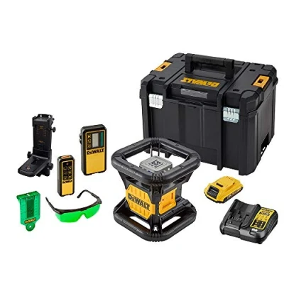 Image de DeWalt Niveau laser rotatif double pente intérieur/extérieur XR 18V 2Ah Li Ion faisceau vert 1 batterie coffret TSTAK DCE079D1G QW
