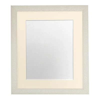 Image de FRAMES BY POST Glitz Cadre Photo crème avec Contour Ivoire 35,6 x 27,9 cm Taille de l&#039;image 25,4 20,3 Verre Plastique