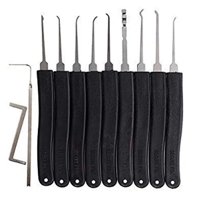 Image de Loboo Idea Outils pratiques de sélection du verrou qualité supérieure, 11 pièces, comprenant un crochet verrouillage à 9 pièces et une clé tension crocheter 2