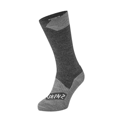 Image de SEALSKINZ unisexe chaussette imperméable de taille moyenne pour tous les températures noir/gris, M