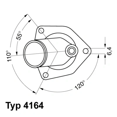 Image de WAHLER 4164.92D Thermostat d&#039;eau 92 avec joint d&#039;étanchéite boîtier OPEL: Calibra A, Astra F Berline, CC