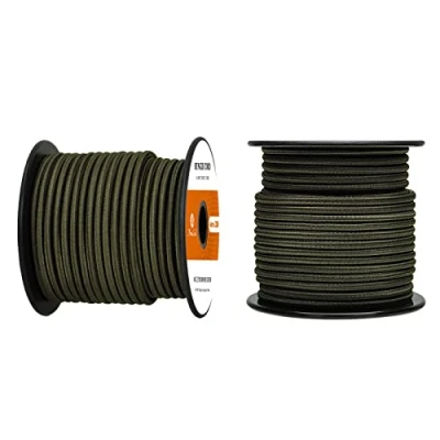 Image de Abma Cord Tendeur Élastique 4mm 20M Corde Elastique en Caoutchouc Vert Militaire