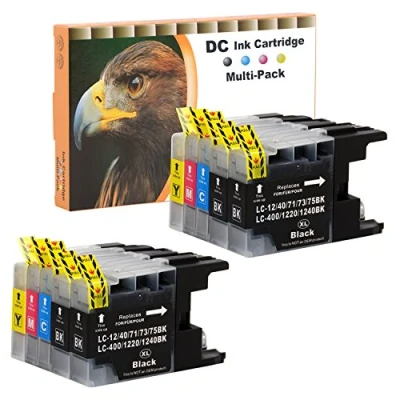 Image de D&amp;C 10x Cartouches d&#039;encre pour Brother LC 1220 1240 DCP J525 W, MFC J430 J5910 DW, J625 J6510 J6710 J6910 DW