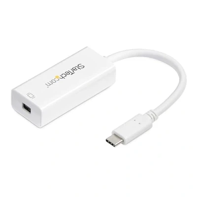 Image de StarTech.com Adaptateur USB C vers Mini DisplayPort 4K 60 Hz Convertisseur Type mDP en blanc (CDP2MDP)