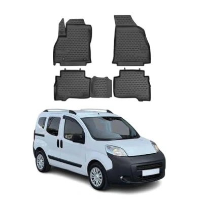 Image de Tapis de Sol Compatible avec Peugeot Bipper 2008 2021 Caoutchouc TPE Noir