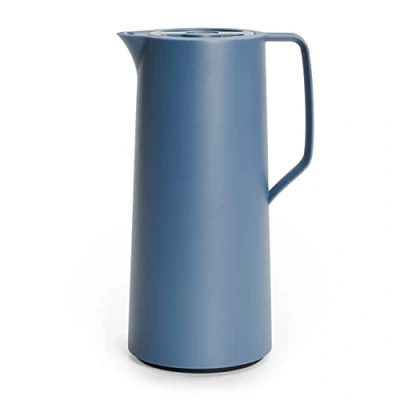 Image de Emsa Motiva Pichet Isotherme 1 L, Bouchon vis, Fermeture Quick Press, à rétention de Chaleur, Boissons Chaudes 12h, Froides 24h, Ampoule Verre, Fabriqué en Allemagne, Bleu N4170300