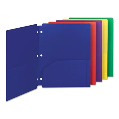 Image de Smead Lot de 10 dossiers à deux poches en polyéthylène clipser, format lettre, couleurs assorties, 87939