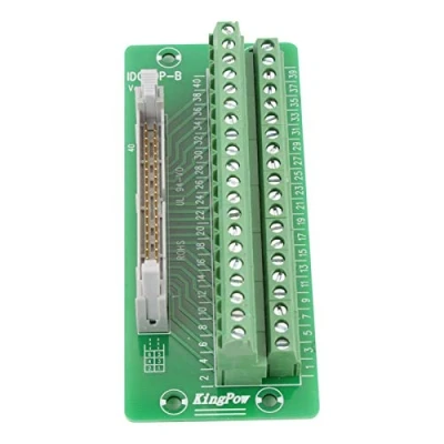 Image de Carte de Dérivation PLC, IDC40P Module D’en Tête Mâle 40 Broches Connecteur Bornier PCB Carrier PLC Interface avec Vis Support, pour Servo, Montage sur Rail Din