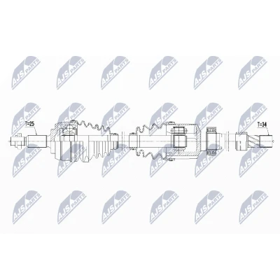 Image de NTY NPW RE 058 Arbre de Transmission Essieu avant Boîte automatique, à double embrayage RENAULT: Captur