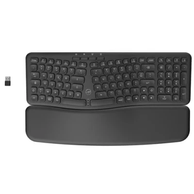 Image de MOBILITY LAB Clavier Ergonomique sans fil avec repose poignet magnétique Conception confortable et posture naturelle Inclinaison ajustable Pavé numérique + 16 raccourcis Compatible Windows