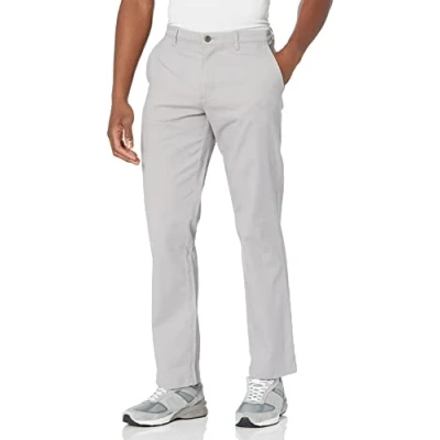 Image de Amazon Essentials Pantalon chino extensible, style décontracté, coupe classique Homme, Gris, 28W / 28L