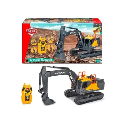 Image de Dickie Toys — pelle télécommandée RC 2,4 GHz, pour une utilisation en extérieur, avec effets lumineux et sonores, jouets de chantier, enfants à partir 3 ans, jaune/gris 203729018
