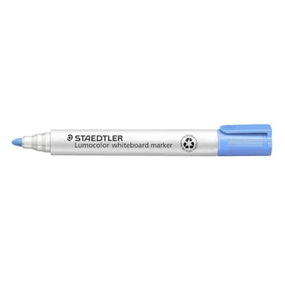 Image de STAEDTLER Lumocolor 351 30 Marqueur pour tableau blanc Bleu clair, largeur de ligne 2,00 mm, séchage rapide, faible odeur, longue durée vie, pointe bloquée, 10 marqueurs dans une