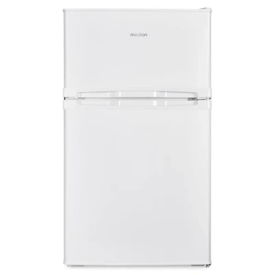 Image de MEDION Mini réfrigérateur congélateur (85 litres, 61L partie réfrigération, 24L congélation, pose libre, 40 dB, tiroir à légumes transparent, charnière de porte réversible, MD 37689) blanc