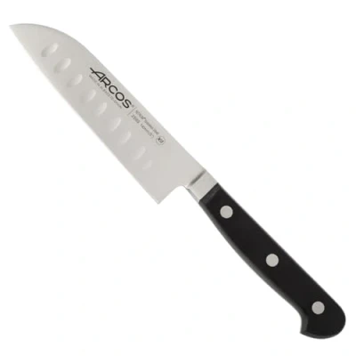 Image de Arcos Séries Clasica Couteau Santoku Lame Acier Inoxydable Forgé Nitrum 140 mm Manche Polyoxyméthyléne (Pom) Couleur Noir