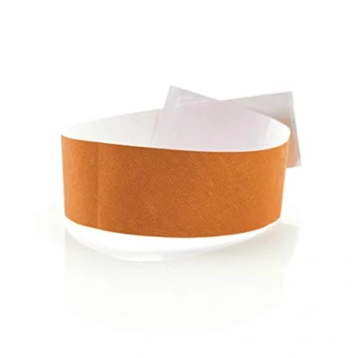 Image de Fun Fan Line 200 unités Bracelets d&#039;identification 19 mm de large en papier tyvek. contrôle numérotés. Non transférable et résistant à l&#039;eau. (Orange)