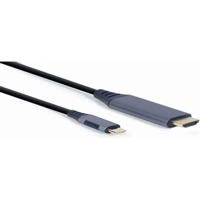 Image de Câble ADAPTATEUR D&#039;AFFICHAGE USB TYPE C vers HDMI, gris sidéral, 1,8 m Le CÂBLE HDMI AC DE GEMBIRD,