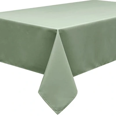 Image de Home Direct Nappe de qualité Lourde, Facile d&#039;entretien Carrée 180 x cm Uni Vert Sauge