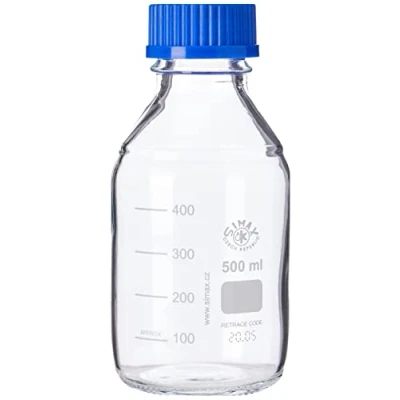 Image de Bouteille de réactif laboratoire en verre borosilicate 500 ml Simax/VWR (équivalent Duran Pyrex)