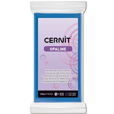 Image de CERNIT CE0880500261C Un Pain de Pâte Polymère Opaline à Modeler Cuire Couleur bleu primaire Bloc 500 g