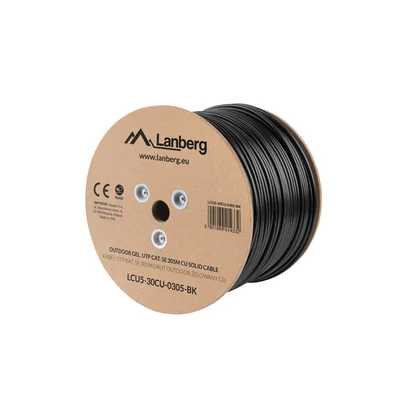 Image de Lanberg câble de réseau Noir 305 m Cat5e U/UTP (UTP) LCU5 30CU 0305 BK