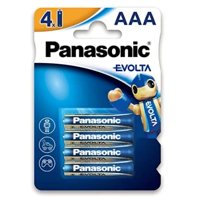 Image de Panasonic EVOLTA pile alcaline, AAA micro LR03, paquet de 4, 1,5 V, Premium avec une puissance particulièrement longue durée, alcaline.