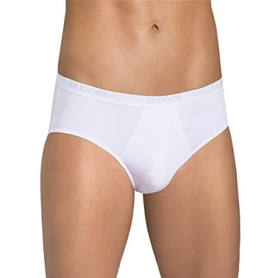 Image de Sloggi Basic Brief Slip Sans fermeture éclair Uni Lot de 2 Homme Blanc FR : X Large (Taille fabricant 5)