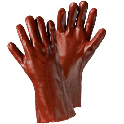Image de L+D 1441 UNI Gants en caoutchouc Rouge Coton, Vinyle