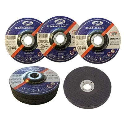 Image de GOODWAY Lot de 5 Disques à ébarber Diamètre : 125 x 6 mm abrasifs professionnels Pour meuleuse d&#039;angle acier et métaux non ferreux
