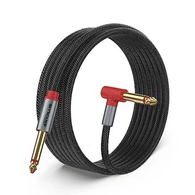 Image de ANYPLUS câble de guitare, 1M d&#039;amplificateur d&#039;instrument 3ft audio 1/4 pouce à pouce, tressé trs fishline pour guitare électrique, basse, clavier