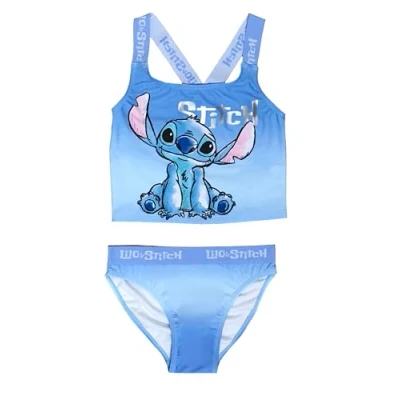 Image de Disney Lilo &amp; Stitch Maillot de bain une pièce pour fille 5 à 13 ans, 2 pièces Bleu, 12 ans