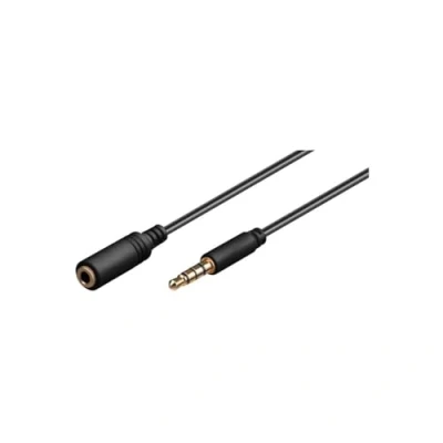 Image de goobay Rallonge pour casque micro mini jack 4 pôles (M) (F) 1.5 m blindé noir rond