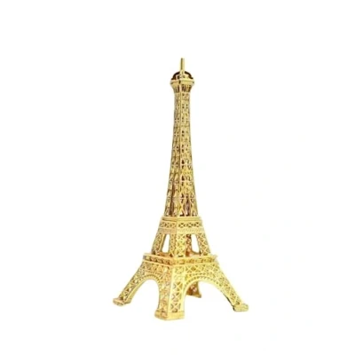 Image de anso Statue de décoration en forme tour Eiffel dorée alliage (32 cm)