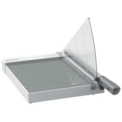 Image de Leitz Precision Home Office 90190000 Cisaille A4, Capacité 10 Feuilles, Longueur de Coupe 305 mm, Lame en Acier, Repères d&#039;Alignement, Ligne Lumineuse &amp; Protège