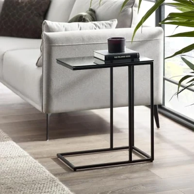 Image de Julian Bowen Chicago Table à Boissons, Verre fumé/Noir, Taille Unique